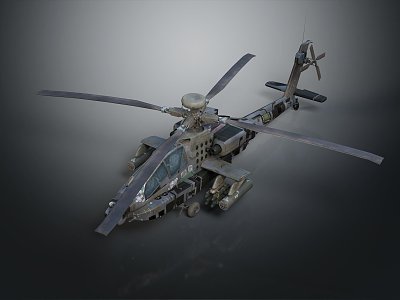 modern helicopter gunship 3d model