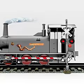 Steam Train On Railway Track With Level Crossing Barrier