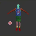 Purple Suns Number 34 Basketball Player Toy Model With Basketball And Open Arms