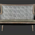 Classic Style Sectional Sofa with Wooden Frame Blue Green Patterned Fabric and Nailhead Trim