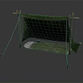Traditional Camping Tent With Green Canopy Wooden Poles Ropes And Ground Mat