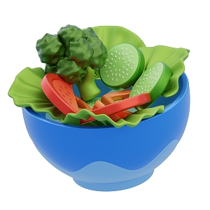 Modern Vegetable Salad Cartoon Food 3d model