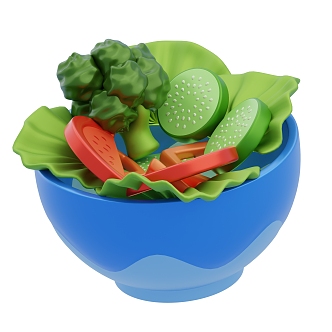 Modern Vegetable Salad Cartoon Food 3d model