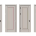 Stylish Interior Hinged Doors Featuring Various Panel Designs And White Finish 3d model