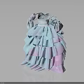 Elegant Stylish Ruffled Dress With Blue Purple Gradient Layered Ruffle Design