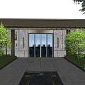 Modern Gate Community Gate 3d model