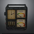 Vintage Radiation Detector With Rusted Metal Case Analog Gauges And Digital