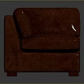 Comfortable Brown Textured Fabric Single Sofa with Square Armrests and Minimalist Design 3d model
