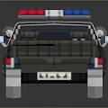 Block Style Police Car Model With Red Blue Sirens Badge And White Blue Body