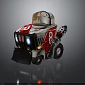 Toy Car Model Number 86 Red White Black With Transparent Cockpit And Black Front Shovel