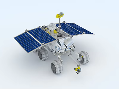 Functional Space Rover With Solar Panels Robotic Arm And Wheels 3d model