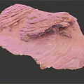 Natural Layered Wood Grain Stone With Red Brown Surface And Textured Details