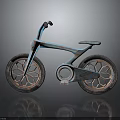 Vintage Distressed Bicycle With Blue Body And Pink Spokes In Retro Style