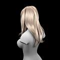Isolated Woman With Long Blonde Hair And Smooth Bust On Black Background