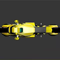Yellow Modern Motorcycle With Sleek Design And Black Wheels Reflective Surface