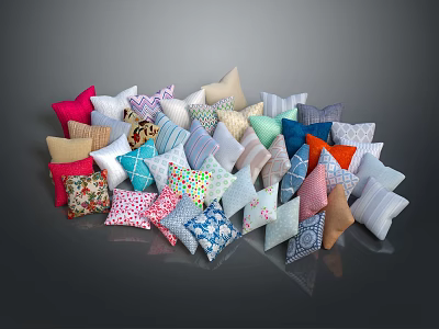 Colorful Decorative Pillows for Home Decor with Various Patterns Vibrant Colors and Soft Textures 3d model