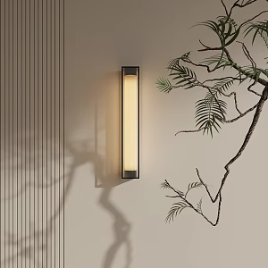New Chinese Zen Wall Lamp Long Strip Lamp 3d model