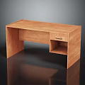 Practical Wooden Desk With Natural Wood Tone Simple Design Drawer And Open Shelf