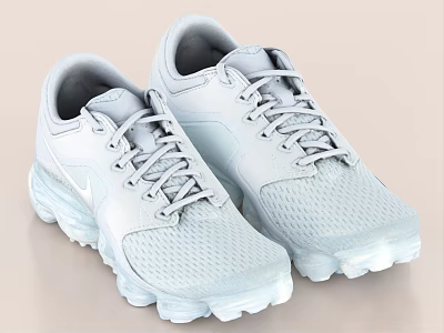 Nike Light Blue Mesh Upper Air Cushion Sole Sporty Style Everyday Wear Shoes 3d model