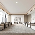 New Chinese Style Meeting Room Reception Room Meeting Room VIP Room Meeting Hall 3d model