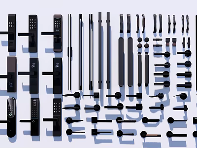 Garden Decorative Hardware Parts Featuring Handles Locks And Metal Fittings For Outdoor Use 3d model