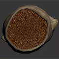 Burlap Sack Filled With Red Beans As Everyday Household Storage Item