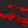 Red Sports Car Exterior Design With Multiple Angles View Sleek Body And Alloy Wheels