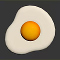 Chicken Egg Fried Sunny Side Up On Dark Background 3d model