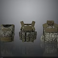Tactical Vests With Camouflage Patterns And Brown Straps In Different Designs