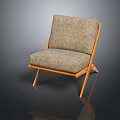 Modern Single Sofa With Wooden Frame Light Gray Cushion And Simple Design