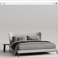 Modern Minotti double bed 3d model