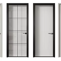 Various Modern Door Styles Featuring Glass Panel And Solid White Designs 3d model