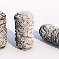 Chinese style column landscape column dragon pattern stone column stone pier 3d model