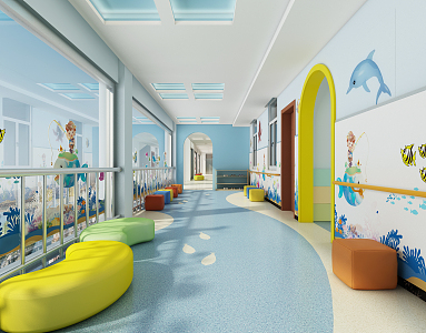 Modern Rehabilitation Center Children's Rehabilitation 3d model