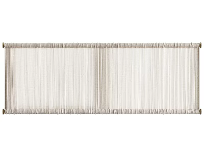 Beige Linen Curtains With Modern Pleated Design And Light Filtering Feature 3d model