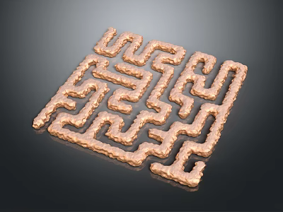 Square Shape Playground Maze Play Equipment With Intricate Winding Paths 3D Design 3d model