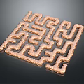 Square Shape Playground Maze Play Equipment With Intricate Winding Paths 3D Design 3d model