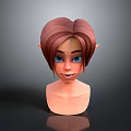 3D Modeled Elf Like Character With Brown Hair Blue Eyes And Pointed Ears Head Portrait