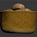 Wicker Basket Filled With Fresh Golden Brown Bread Rolls For Daily Use