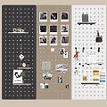 Practical Office Wall Decor With Pegboard Photos Shelves Plants And Decorative Items