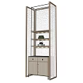 Light Luxury New Chinese Style Decorative Cabinet Tea Cabinet Bookcase Display Cabinet Container Shelf 3d model