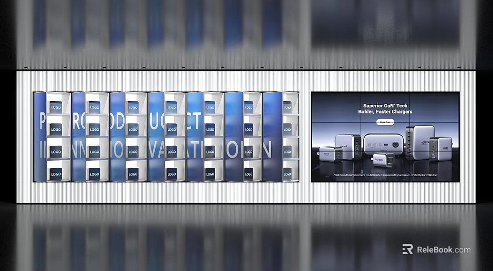 Exhibition Hall Showcasing Product Innovation With Latest Tablet And Smart Devices 3d model 