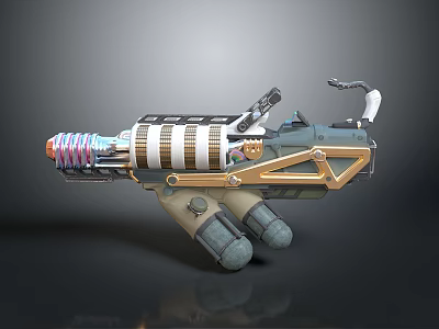 Advanced Futuristic Sci Fi Weapon With Colorful Barrel And Metal Structure 3d model