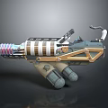 Advanced Futuristic Sci Fi Weapon With Colorful Barrel And Metal Structure