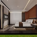 Modern Hotel Room Interior Featuring Comfortable Bed Sofa Coffee Table And Decorative Art
