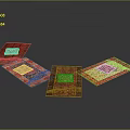Square Rugs With Intricate Red Patterns And Decorative Designs For Home Decor