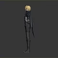 A Man With Blonde Hair In Black Cape And Uniform Standing With Arms Outstretched