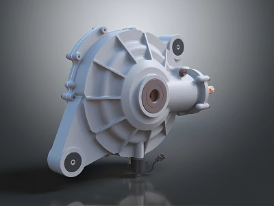 Industrial Equipment Heavy Duty Mechanical Structure With Shaft Blade Design And Bolted Mounting Base 3d model