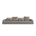 Modern Light Gray Multi Seater Sofa With Comfortable Plush Cushions And Sleek Design 3d model
