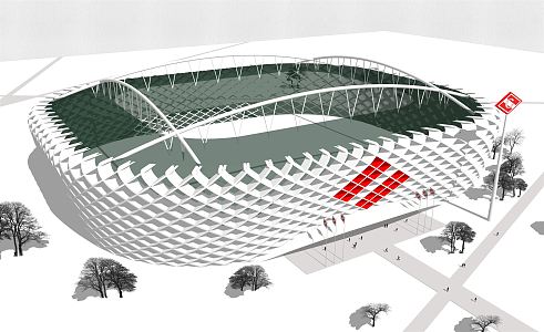 modern stadium building stadium 3d model